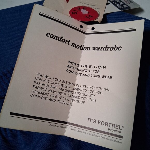 Cricket Lane Comfort Motion Skirt Size 14 Blue Elastic Midi Vintage 1980s NOS - Picture 15 of 15